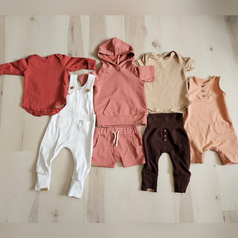 Organic Cotton Evolutive Clothing In Earth Tones 3-12mo